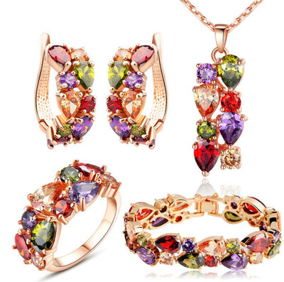 Divastri Alloy Gold-plated Multicolor Jewellery Set(Pack of 5)