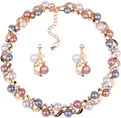 Divastri Alloy Gold-plated Multicolor Jewellery Set(Pack of 3)