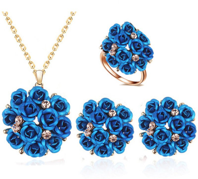YouBella Alloy Silver, Blue Jewellery Set(Pack of 1)