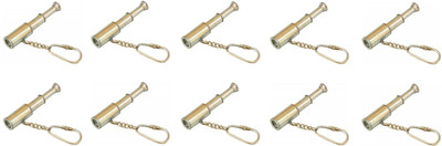 Shoptreed Solid Brass Telescope/Pirate Spyglass Keychain - Set of 10 Key Chain