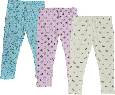 IndiWeaves Capri For Girls Casual Printed Cotton Blend(White Pack of 3)