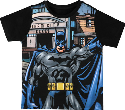 BATMAN Boys Printed Polycotton Regular T Shirt(Multicolor, Pack of 1)