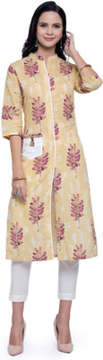 Aarsha Women Self Design Straight Kurta(Beige)