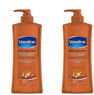 Vaseline Cocoa Glow Nourishing body Lotion 400ml pack of 2(800 ml)