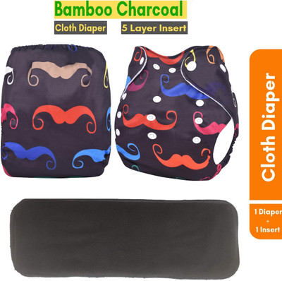 Triple B Cloth Diapers for Babies with 5 Layer Bamboo Charcoal Diaper