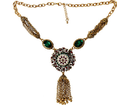 Womens Trendz Saaj Najuk Pipe Thushi 24K Gold Plated Alloy Necklace