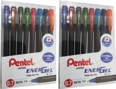 PENTEL rollerball Gel Pen(Pack of 2, Multicolor)
