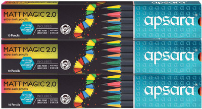 APSARA Matt Magic Pencils Pencil(Set of 3, Multicolor)