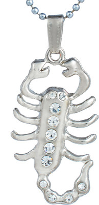 memoir Silver plated American Diamond, Scorpion chain pendant Fashion Silver Cubic Zirconia Brass Pendant