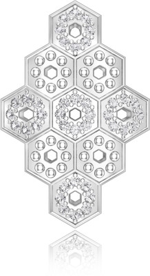 Silgo Rhodium Cubic Zirconia Silver Pendant