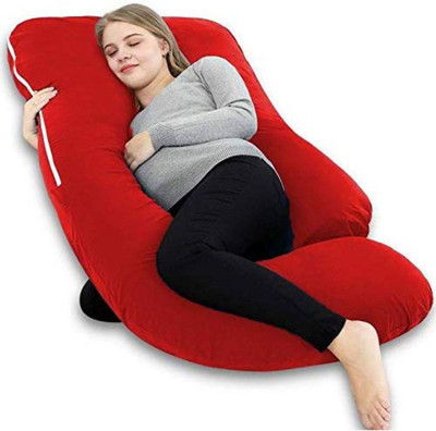 Texlux Microfibre Solid Pregnancy Pillow Pack of 1(Red)