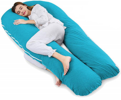 Mom's Moon Extra Long pergnancy pillow Microfibre Solid Body Pillow Pack of 1(Sea Blue)