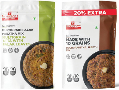 Tanawade's SMART FOOD Instant Palak Paratha, Thalipeeth Mix 380 g(Pack of 2)