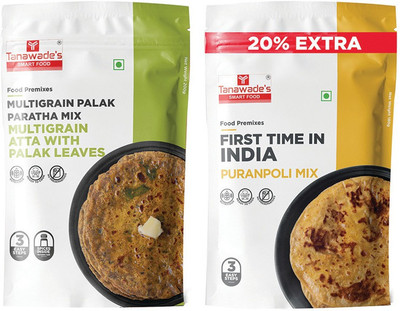 Tanawade's SMART FOOD Instant Palak Paratha, Puran Poli Mix 400 g(Pack of 2)
