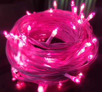 Ascension 28 LEDs 10 m Pink Steady String Rice Lights(Pack of 5)