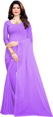 RK Fashions Solid/Plain Daily Wear Georgette Saree(Purple)