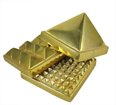 PETRICHOR Vastu Pyramid (Multi-Layered): 91 Pyramids in 1 - Brass Decorative Showpiece  -  5 cm(Brass, Gold)