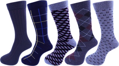 RC. ROYAL CLASS Men & Women Printed, Solid, Checkered Calf Length(Pack of 5)