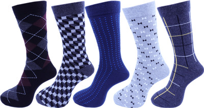 RC. ROYAL CLASS Men Printed, Checkered Calf Length(Pack of 5)