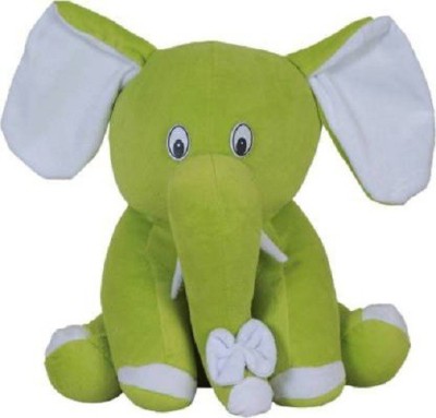 Bonding Gifts Plushy Sitting Elephant Soft Toy (Ultra Range)  - 26 cm(Green)