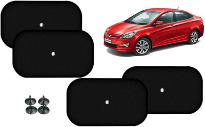 Auto Kite Side Window Sun Shade For Hyundai Fluidic Verna 4S(Black)