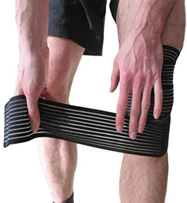 Leosportz Elastic Breathable Knee Pain Relief Straps Support Wraps Knee Support(Black)