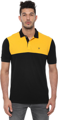 allen-solly-color-block-men-polo-neck-black-t-shirt