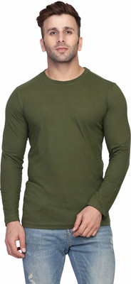 TEEFOX Solid Men Round Neck Green T-Shirt