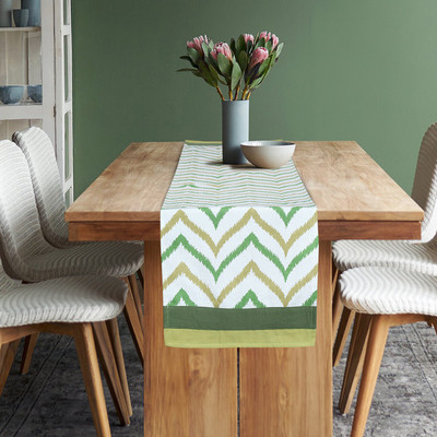Dekor World Green 180 cm Table Runner(Cotton)