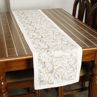 Dekor World White 120 cm Table Runner(Cotton)