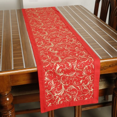 Dekor World Red 180 cm Table Runner(Cotton)