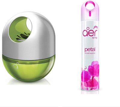 Godrej Twist Fresh Lush Green & Petal Crush Pink Diffuser, Spray Aer Twist & Aer Spray(2 x 157.5 ml)
