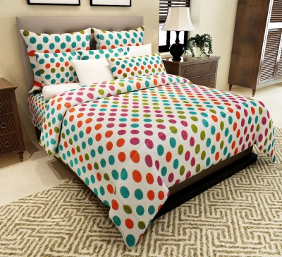 Flipkart SmartBuy 144 TC Cotton Double Polka Flat Bedsheet(Pack of 1, Multicolor)