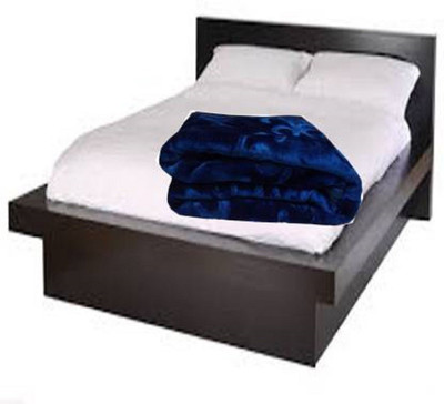 BLAN STAR Self Design Double Mink Blanket for  Heavy Winter(Microfiber, Blue)