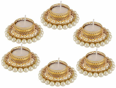 manrish Cast Iron (Pack of 6) Table Diya Set(Height: 1 inch)