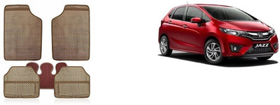 Autofetch Rubber Standard Mat For  Honda Jazz(Beige)