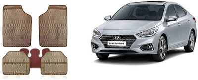 Autofetch Rubber Standard Mat For  Hyundai Verna Fluidic(Beige)