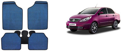 Autofetch Rubber Standard Mat For  Tata Manza(Blue)