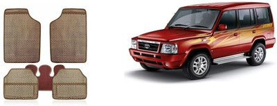 Autofetch Rubber Standard Mat For  Tata Sumo(Beige)