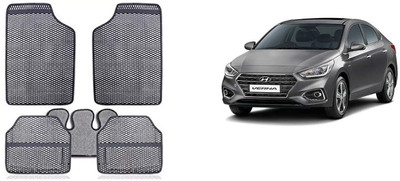 Autofetch Rubber Standard Mat For  Hyundai Fluidic Verna(Grey)
