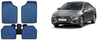 Autofetch Rubber Standard Mat For  Hyundai Fluidic Verna(Blue)