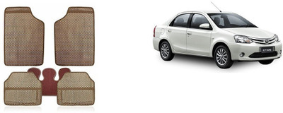 Autofetch Rubber Standard Mat For  Toyota Etios(Beige)