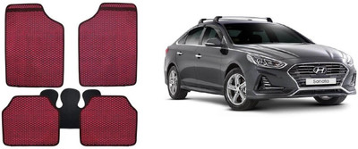 Autofetch Rubber Standard Mat For  Hyundai Verna(Red)
