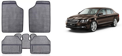 Autofetch Rubber Standard Mat For  Skoda Superb(Grey)