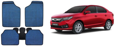 Autofetch Rubber Standard Mat For  Honda Amaze(Blue)
