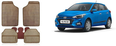 Autofetch Rubber Standard Mat For  Hyundai Elite i20(Beige)