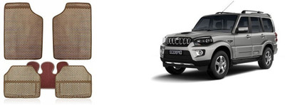 Autofetch Rubber Standard Mat For  Mahindra New Scorpio(Beige)