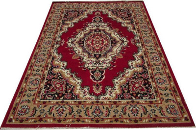 BhCarpet Red Acrylic Carpet(5 ft,  X 7 ft, Rectangle)