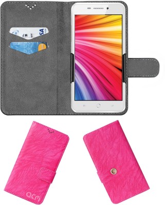 ACM Flip Cover for Intex Aqua Star 4g(Pink, Cases with Holder, Pack of: 1)