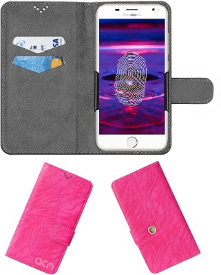 ACM Flip Cover for Panasonic Eluga Prim 4g(Pink, Cases with Holder, Pack of: 1)